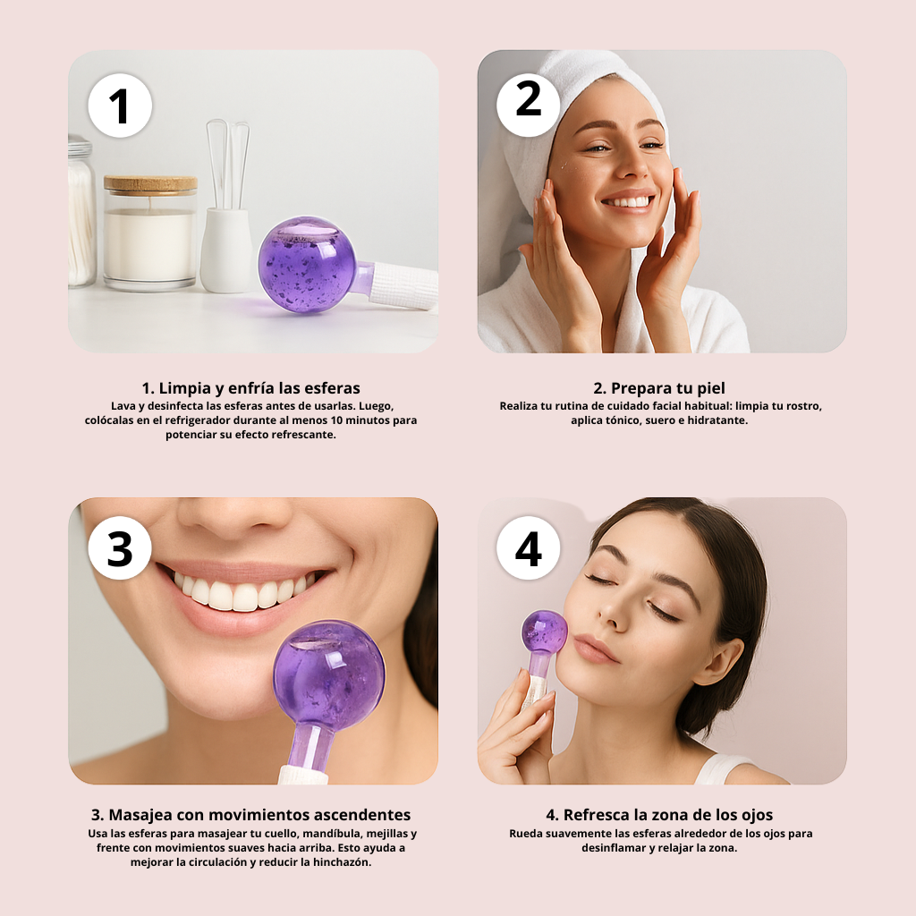 ✨ Esferas Faciales Frías – Tu Ritual de Belleza en Casa ¡Efecto Glow Instantáneo! ✨