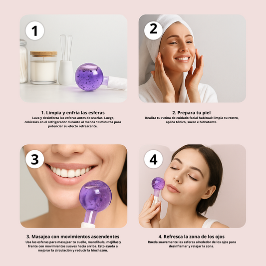 ✨ Esferas Faciales Frías – Tu Ritual de Belleza en Casa ¡Efecto Glow Instantáneo! ✨